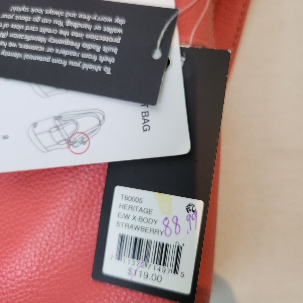 Tignanello Heritage Orange Leather Crossbody Bag RFID NEW WITH TAGS - Picture 11 of 13